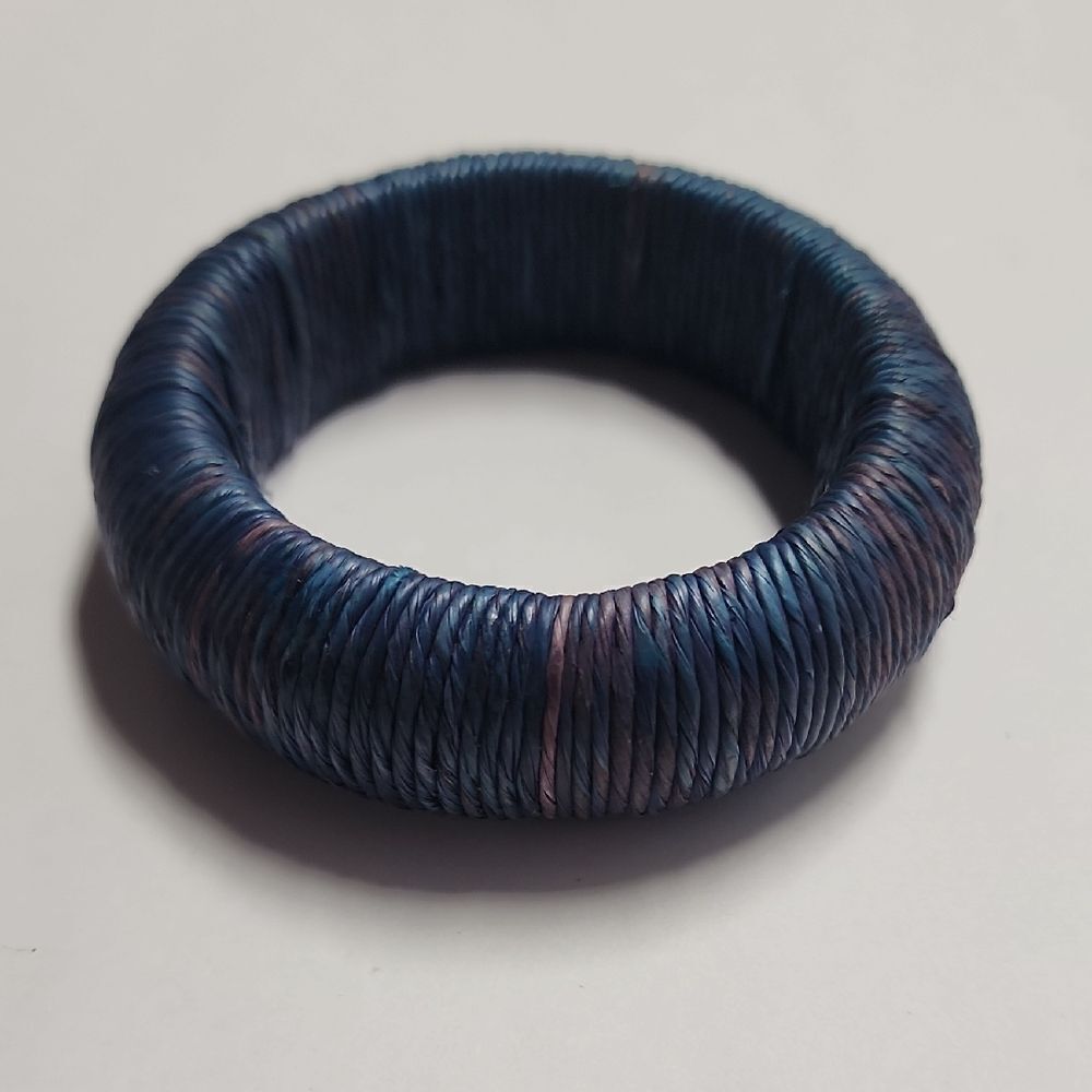 Blue Woven Bangle Bracelet Size 7